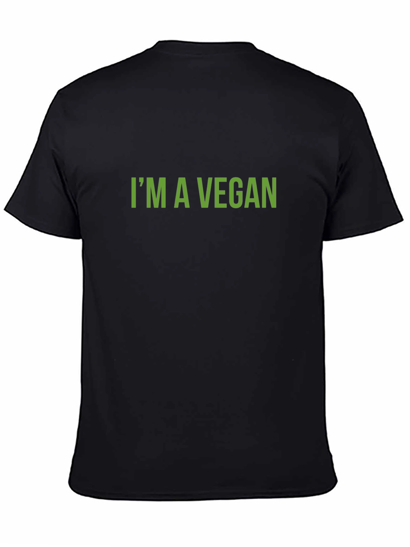 Vegan Statement T-Shirt - Green Text on Black