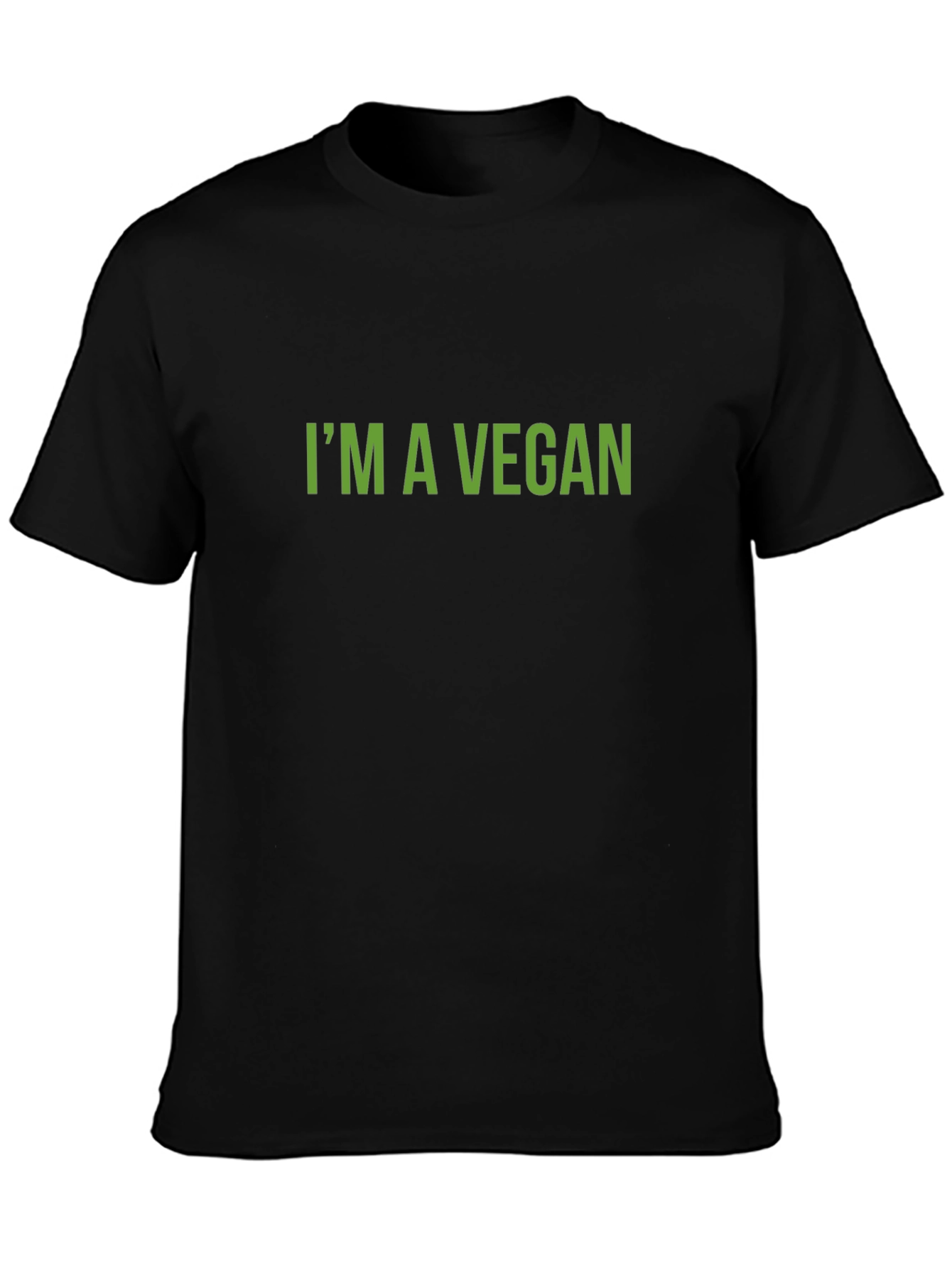 Vegan Statement T-Shirt - Green Text on Black