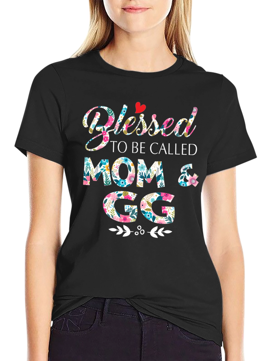 Blessed Mom & GG Floral T-Shirt