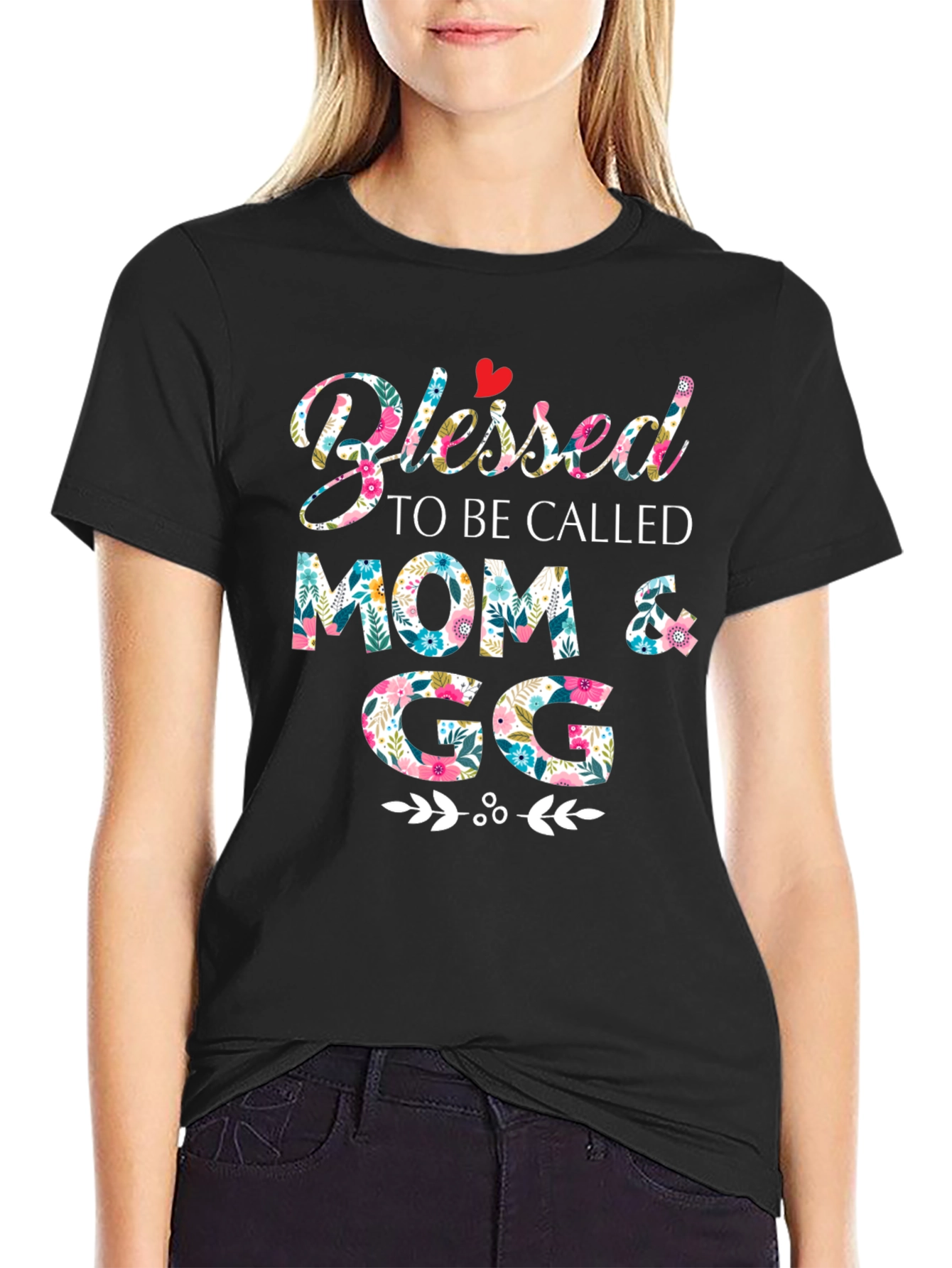Blessed Mom & GG Floral T-Shirt
