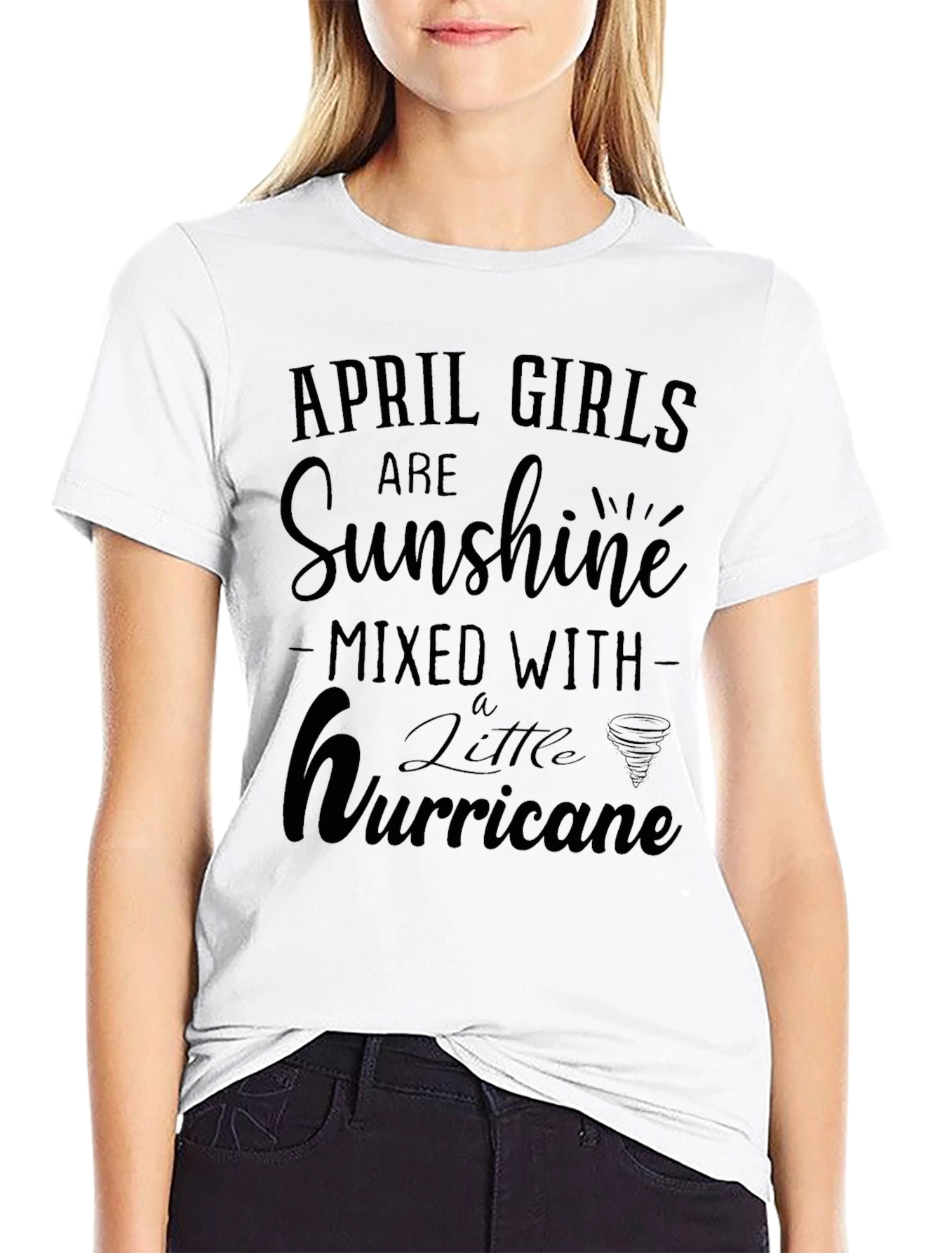 April Girls Sunshine Hurricane Black T-Shirt
