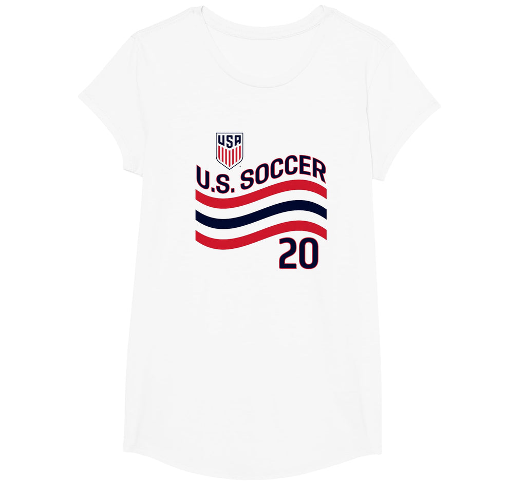 USMNT Folarin Balogun 20 White Soccer T-Shirt