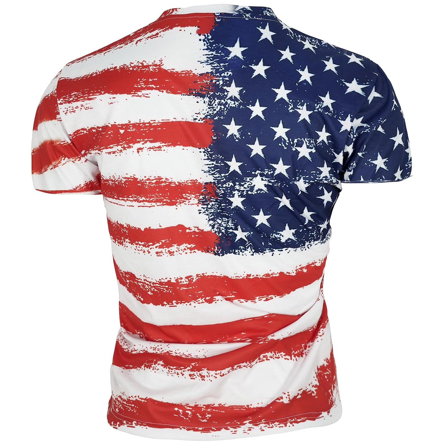 American Flag Patriotic USA Tee, 4th of July Short Sleeve Shirt for Men