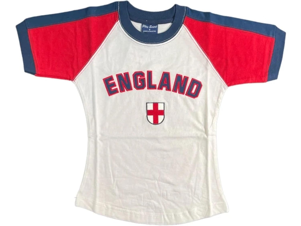 Retro Soccer Jersey Crop Top - Slim Fit Short Sleeve Sports Tee