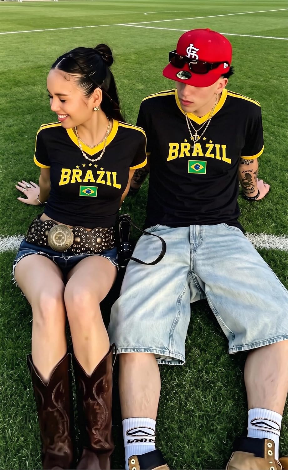 Soccer Cup 2026 Brazil Argentina Mexico Jersey V-Neck T-Shirt for Couple
