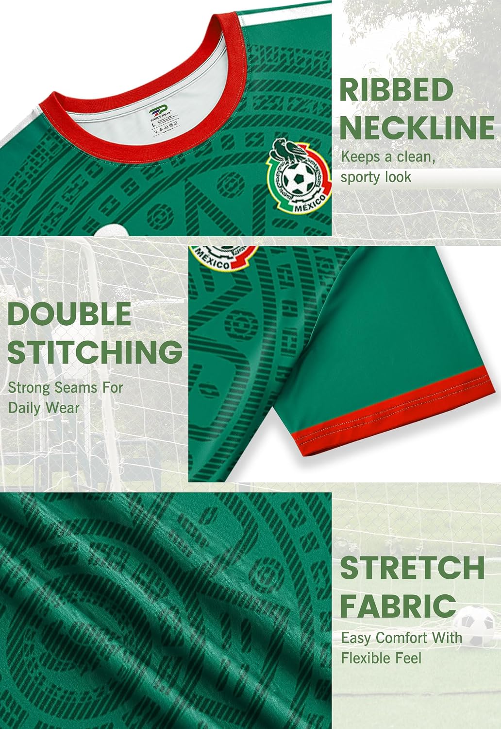 Men's Soccer Jersey Casual Streetwear T-Shirt, Durable Cloth (S-XXL)