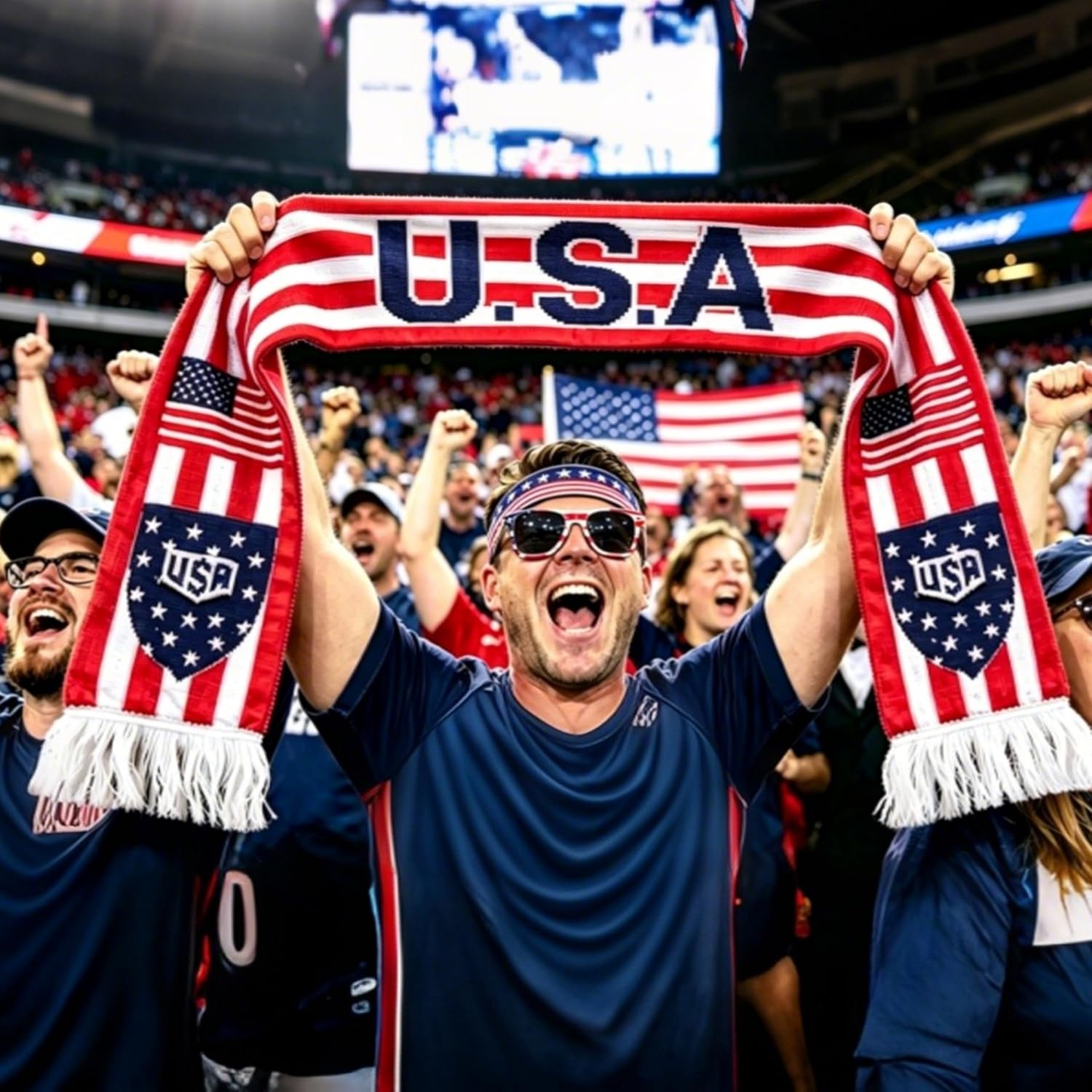 USA Soccer Fan Gear Kit - 10pc Patriotic Soccer Accessories for Game Day & Watch Party