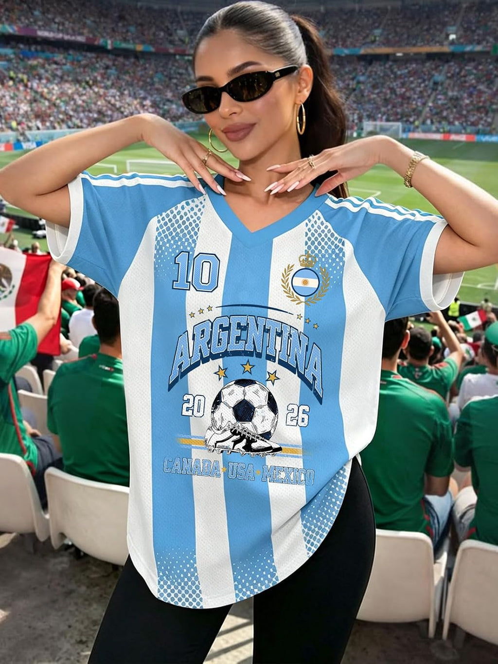 Women's World Cup 2026 Soccer Jersey - V-Neck Short Sleeve Match Shirt
