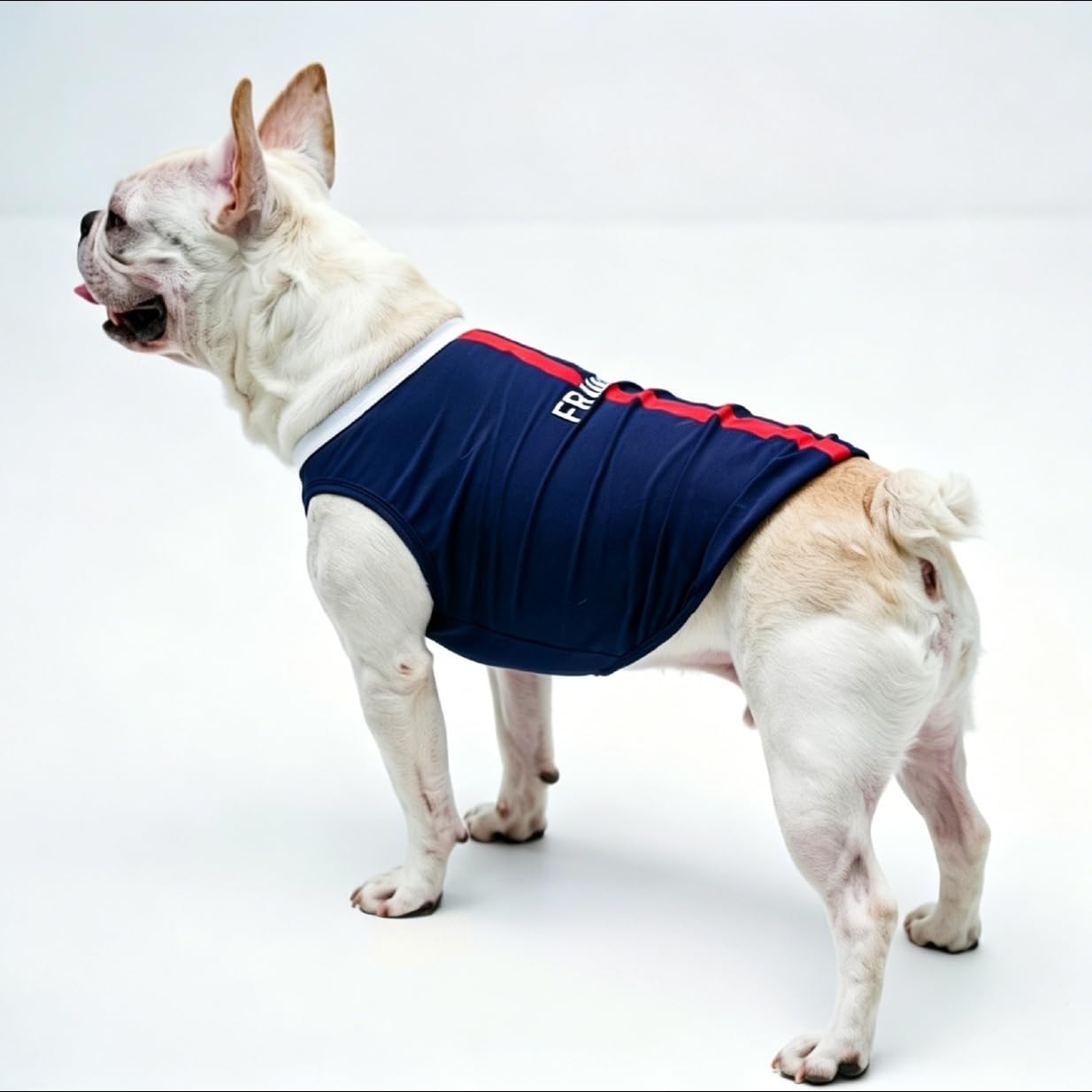 Navy Blue France Soccer Jersey Vest for Dogs, Large