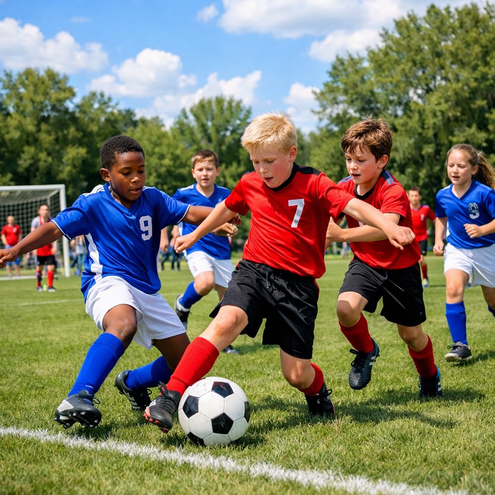 Boys Youth Soccer Jersey Training Uniform Kit Set