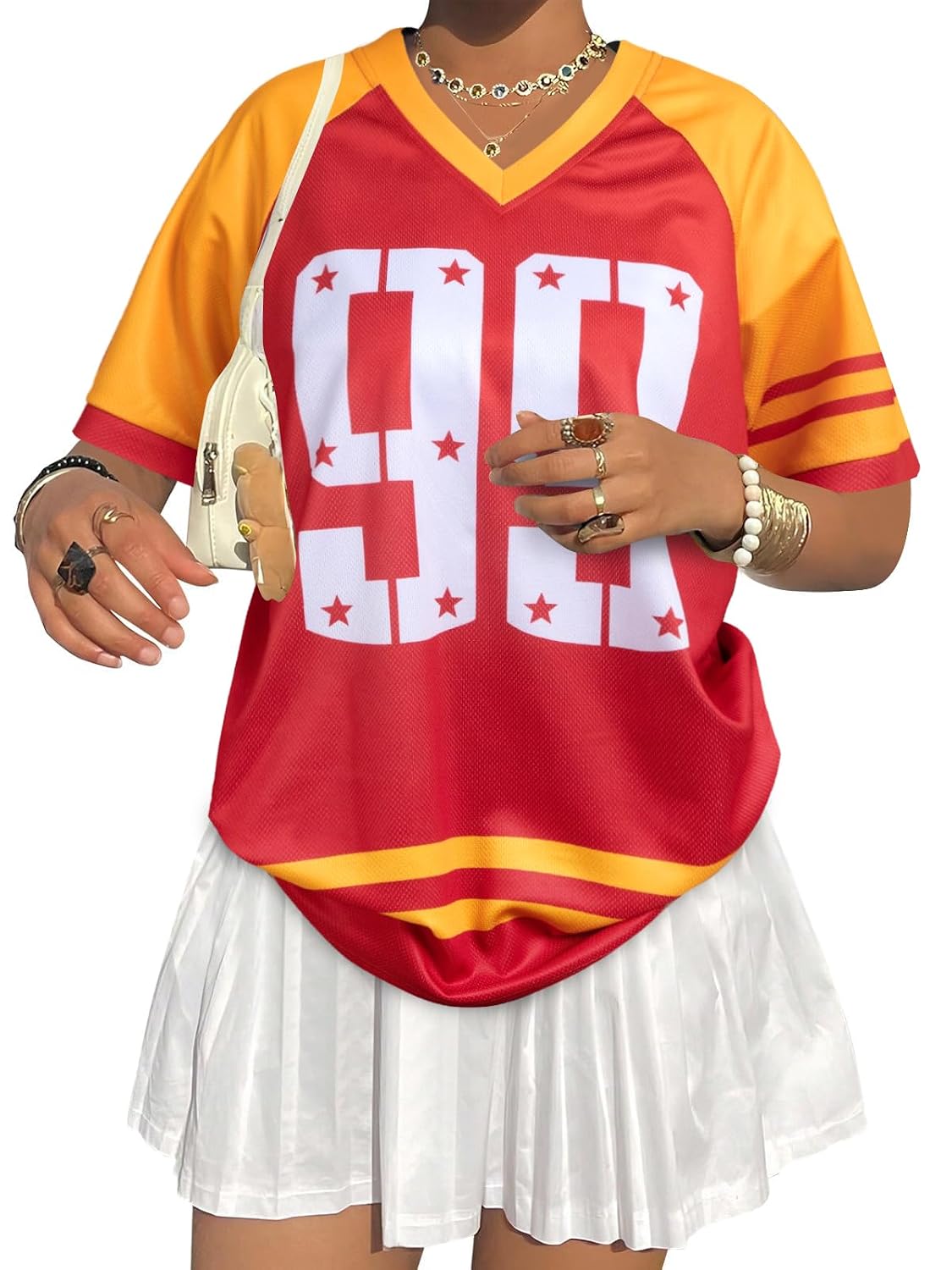 Oversized Soccer Jersey Shirt for Women - Number 7 Graphic Tee