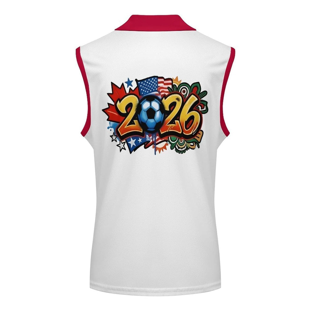 Sleeveless Soccer Jersey for Women - Graphic Tank Top for Fans