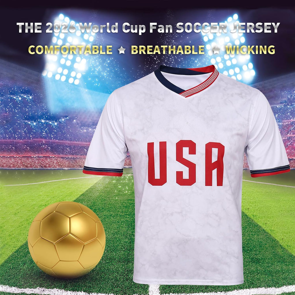 USA 2026 World Cup Fan Soccer Jersey - Large, Soft Cloth