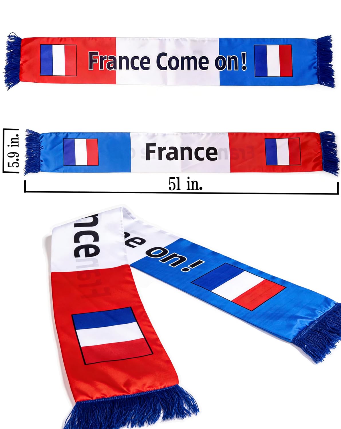 Soccer Fan Kit Game Day Supplies - Headband, Scarf & Flag