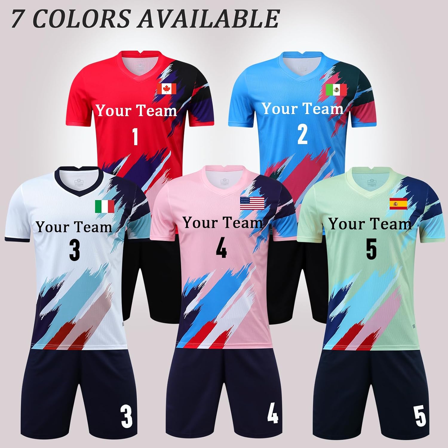 Custom Youth Soccer Jersey with Team Name, Number & Logo