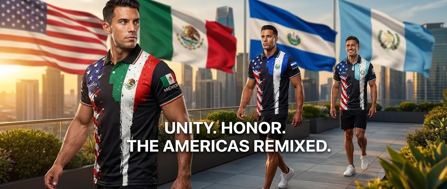 USA Split Polo Collar Soccer Jersey – Flag Shirt for Men Women