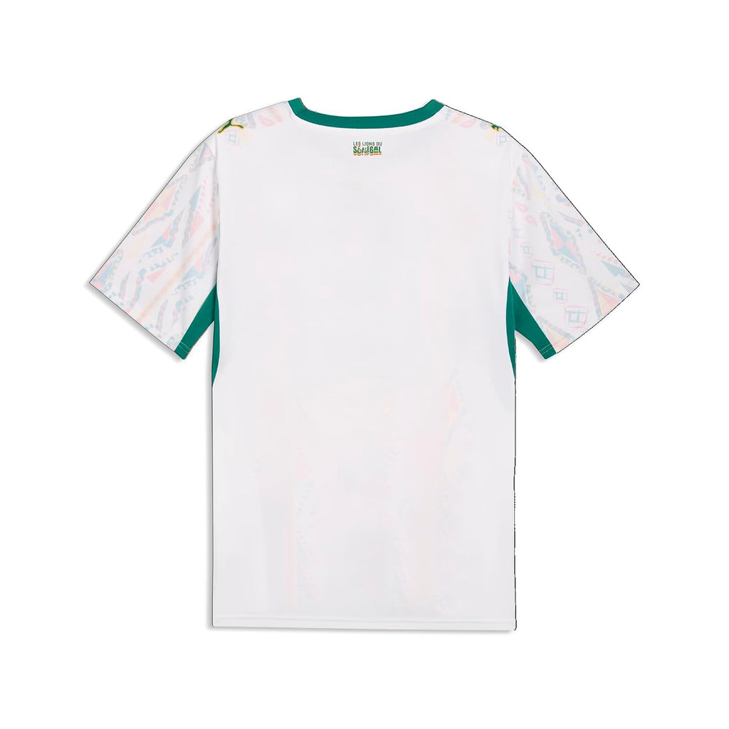 Men's Senegal Home Soccer Jersey, White-Wild Green, Replica Cloth