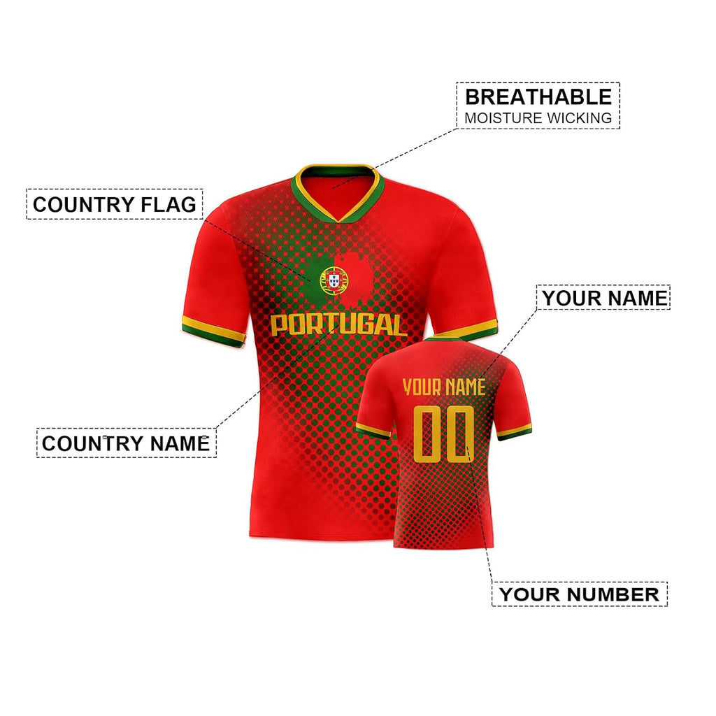 Custom Soccer Jersey Flag Uniform Shirt for Fans, Personalized Name & Numbers