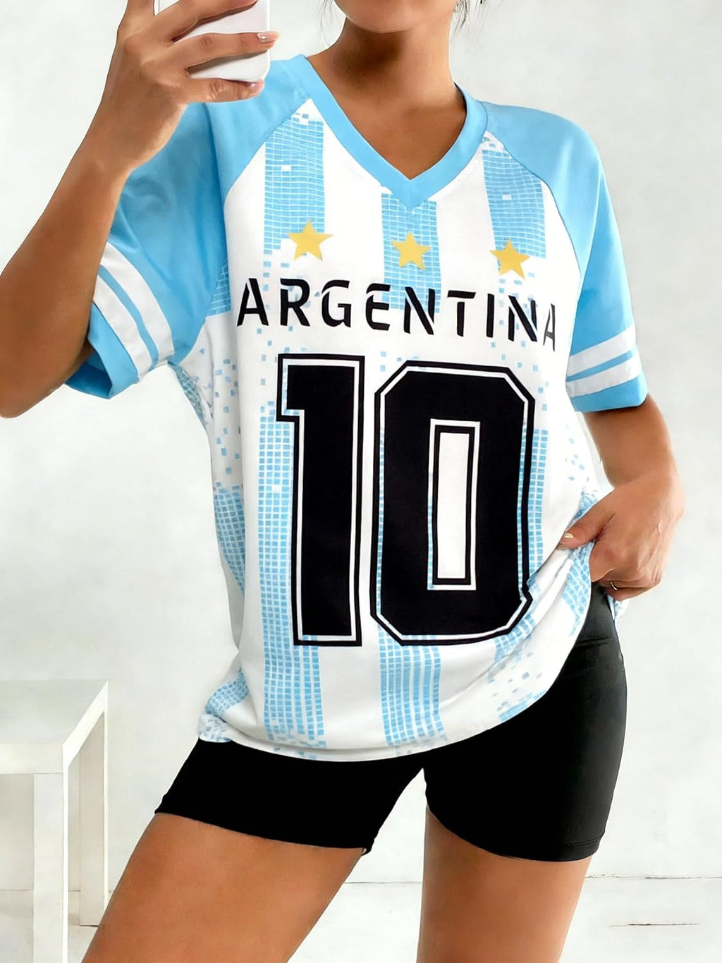Oversized Soccer Jersey Shirt for Women - Y2K Style Fan Tee Top