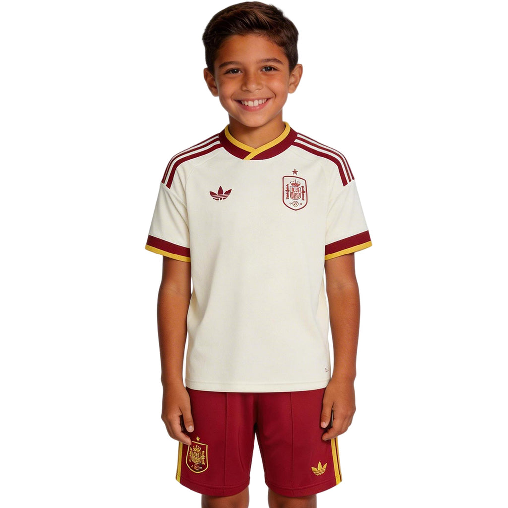 Kids Spain Away Jersey Kit World Cup 2026 Front