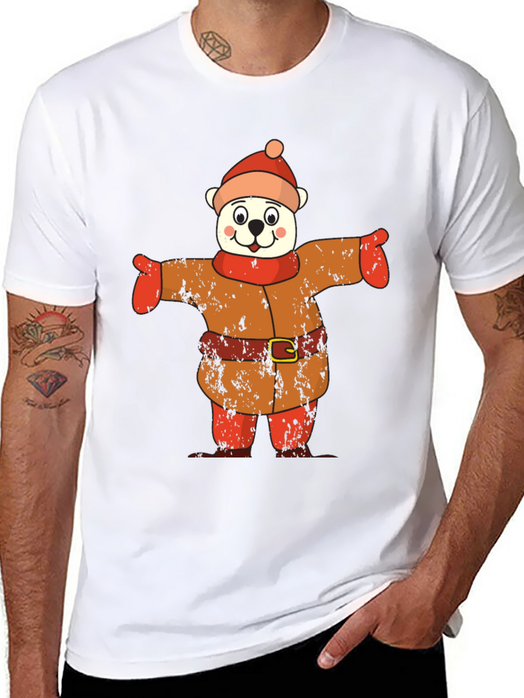 Bear in Winter Outfit Graphic Tee