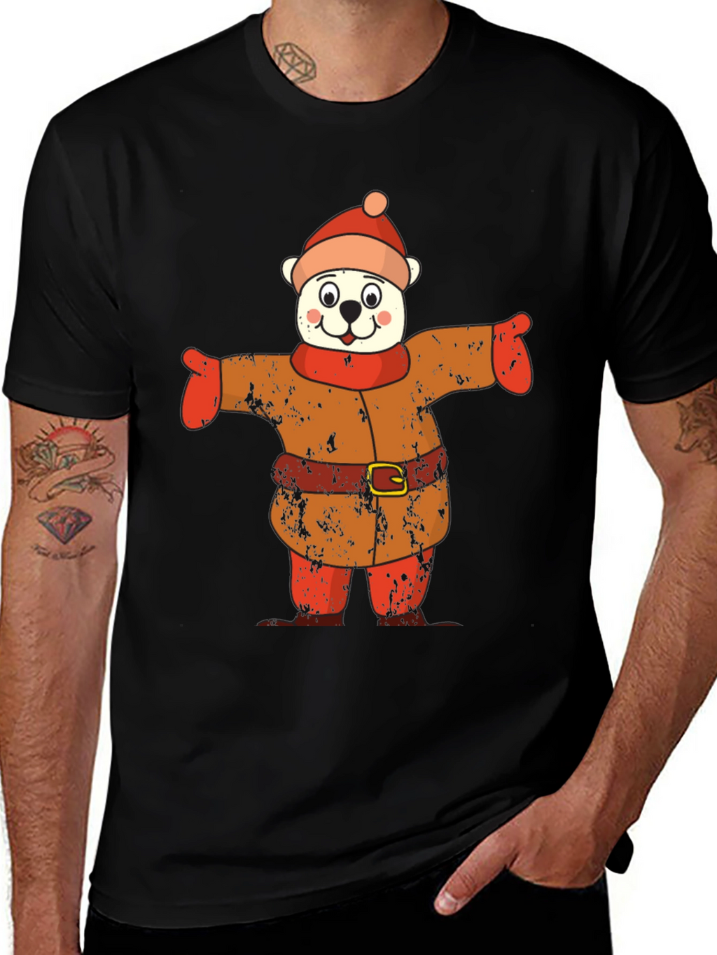 Bear in Winter Outfit Graphic Tee