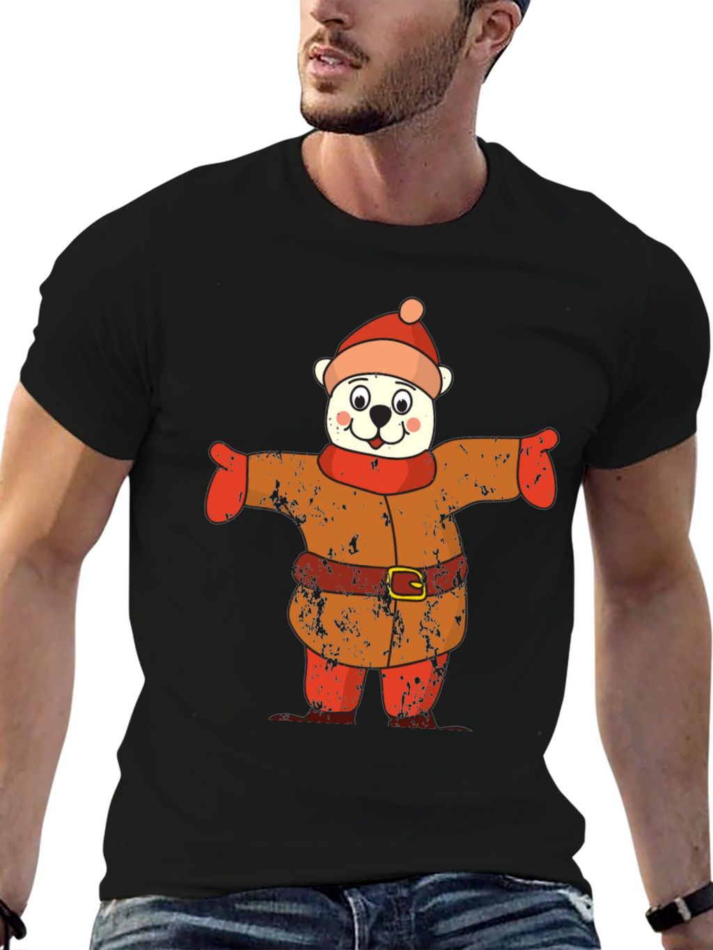 Bear in Winter Outfit Graphic Tee