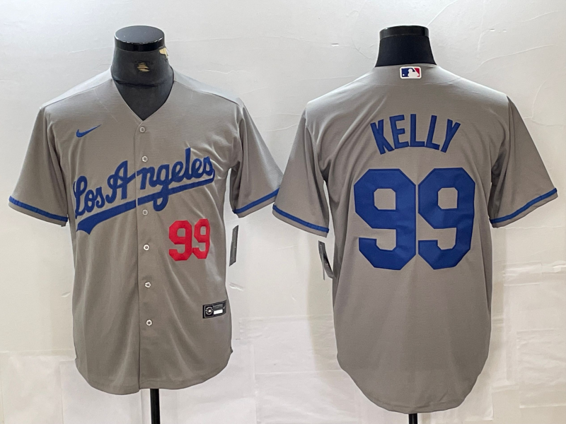 Men's Los Angeles Dodgers Joe Kelly #99 Gray Replica Game Jerseys