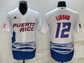 Men's 2023 World Baseball Classic #12 Francisco Lindor Puerto Rico White Jerseys