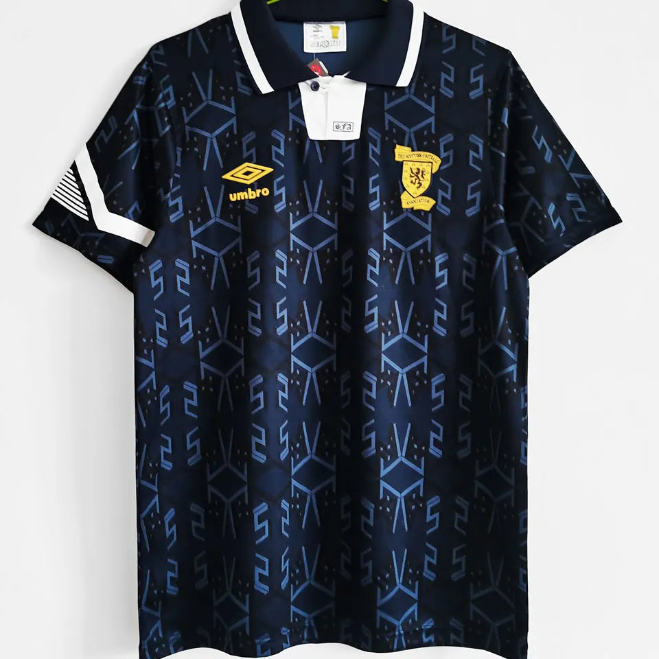2016 Scotland Home Blue Retro Soccer Jersey Detail 2