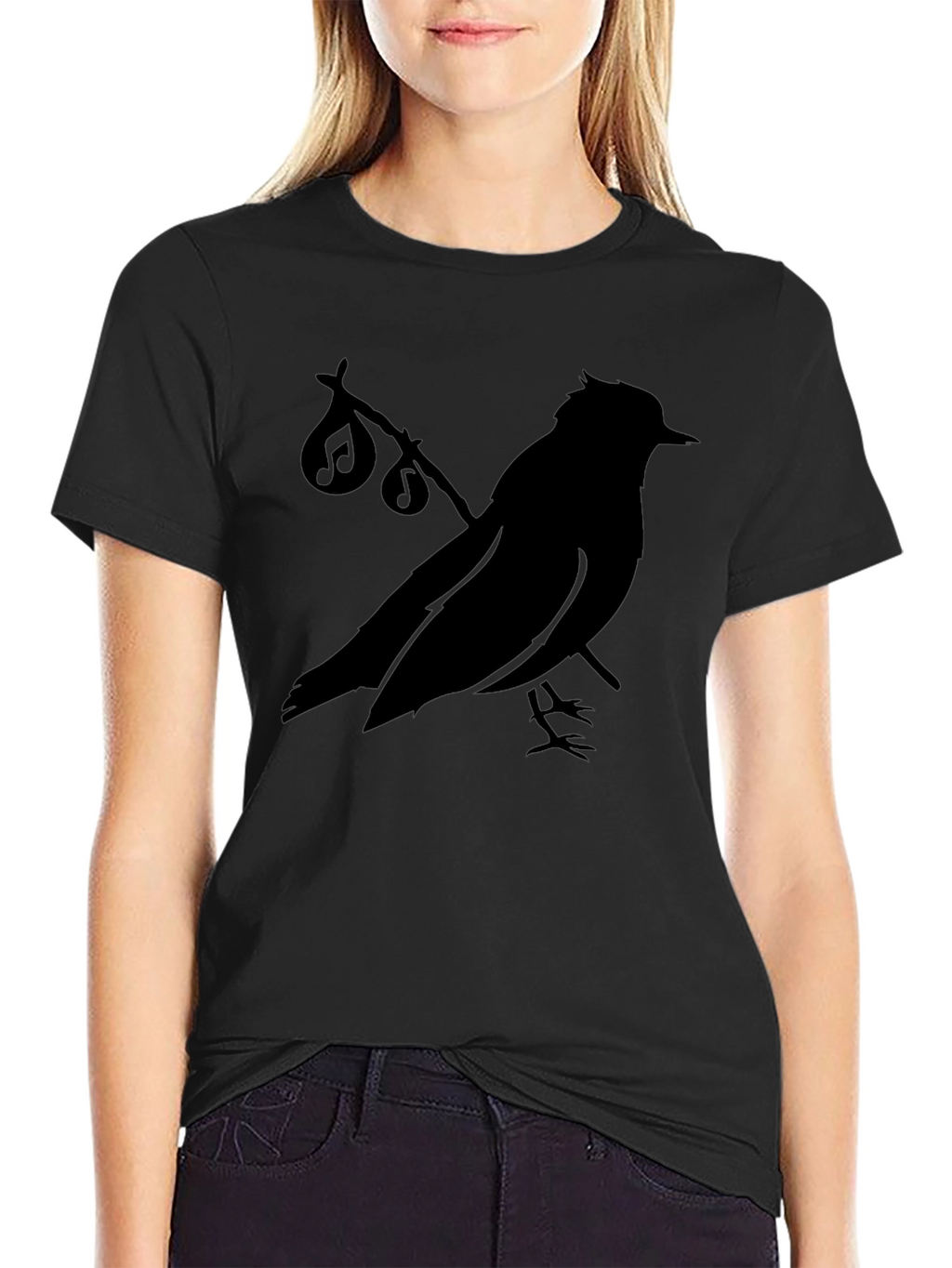 Black Bird Silhouette T-Shirt - Graphic Tee
