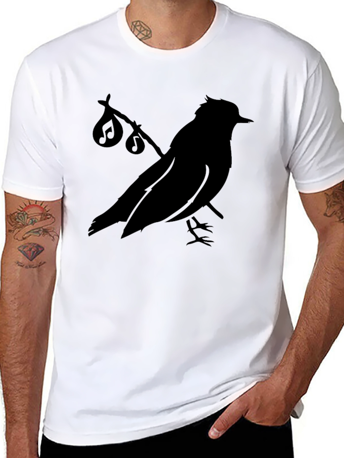 Black Bird Silhouette T-Shirt - Graphic Tee