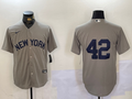 Men's New York Yankees #42 Gray Road 2024 Jackie Robinson Day Elite Jerseys
