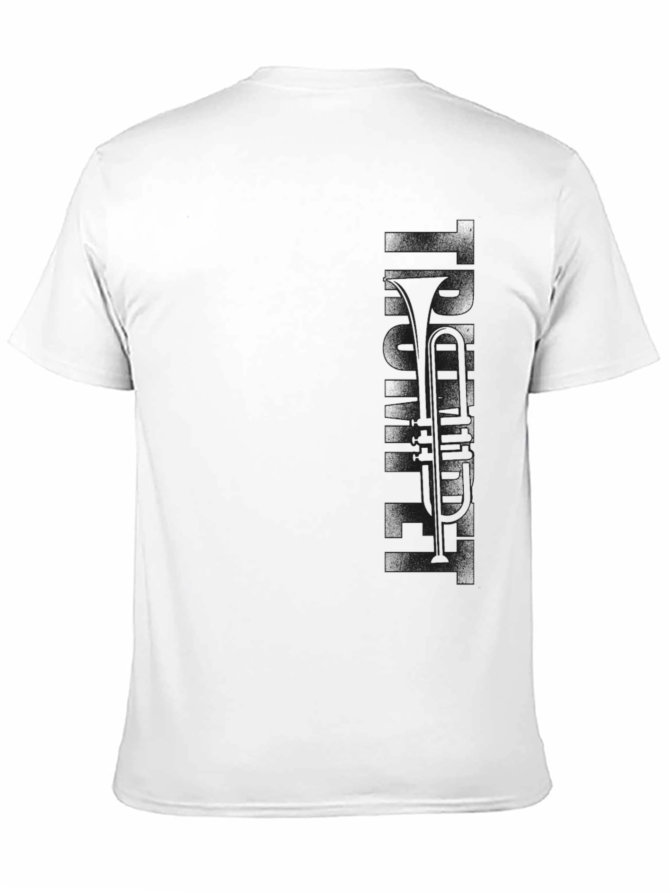 Mens Black Graphic T-Shirt - Trumpet Print
