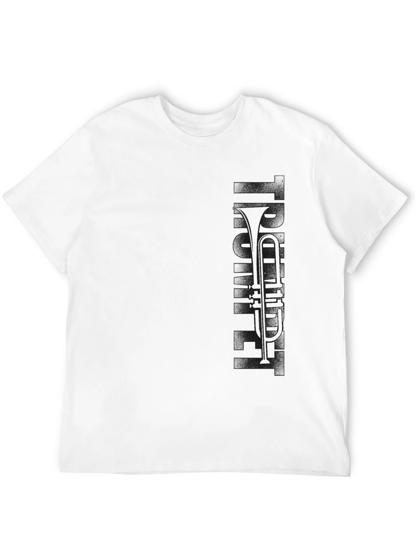 Mens Black Graphic T-Shirt - Trumpet Print