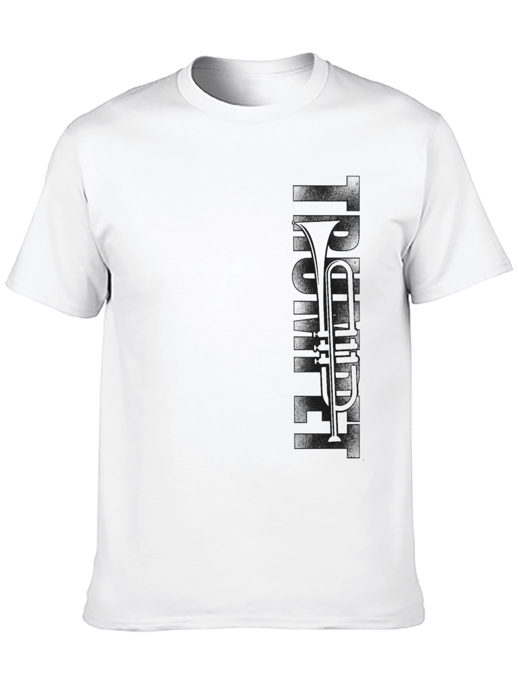 Mens Black Graphic T-Shirt - Trumpet Print