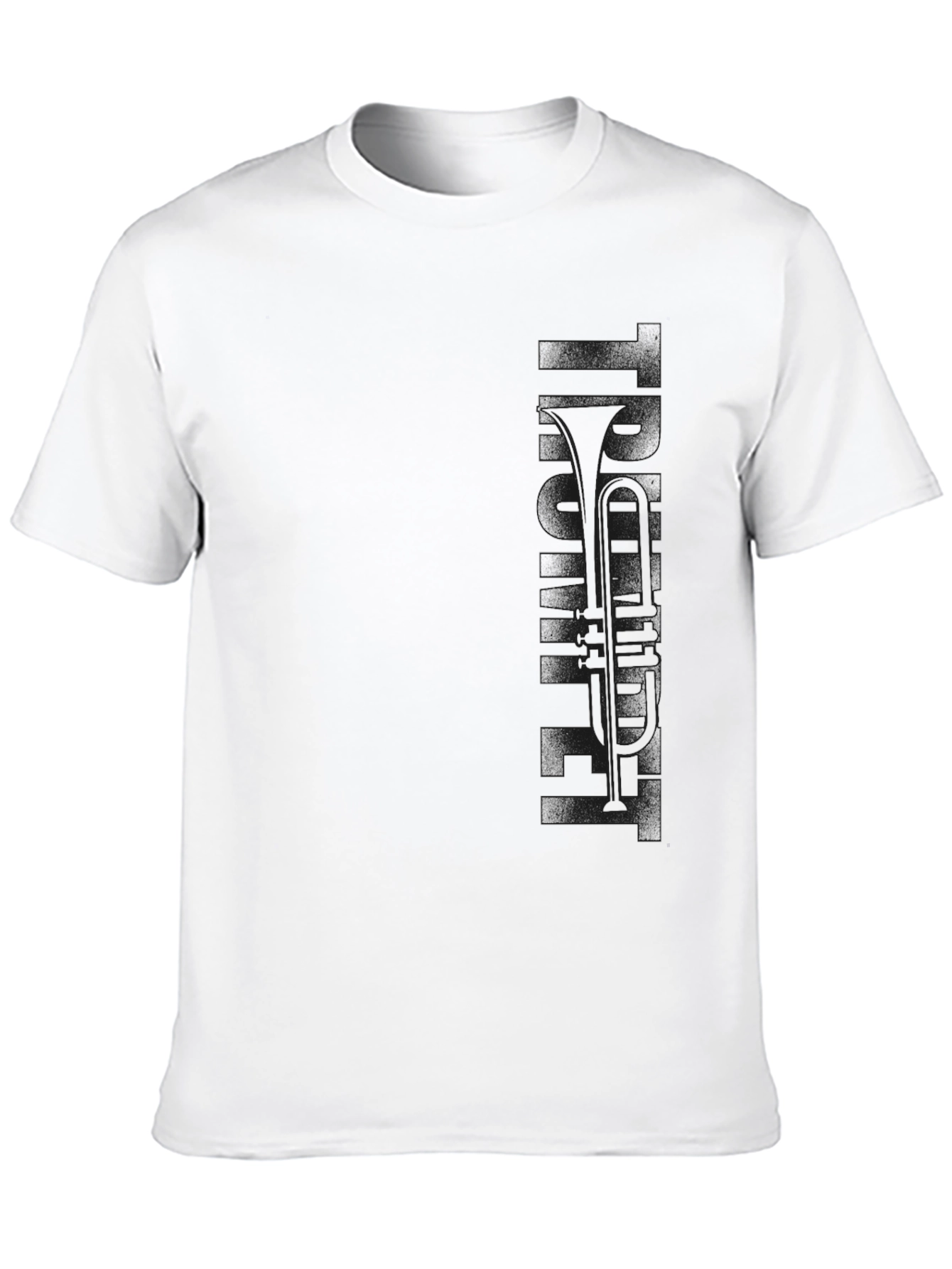 Mens Black Graphic T-Shirt - Trumpet Print