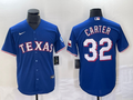 Men's Texas Rangers Evan Carter #32 Blue Replica Player Jerseys