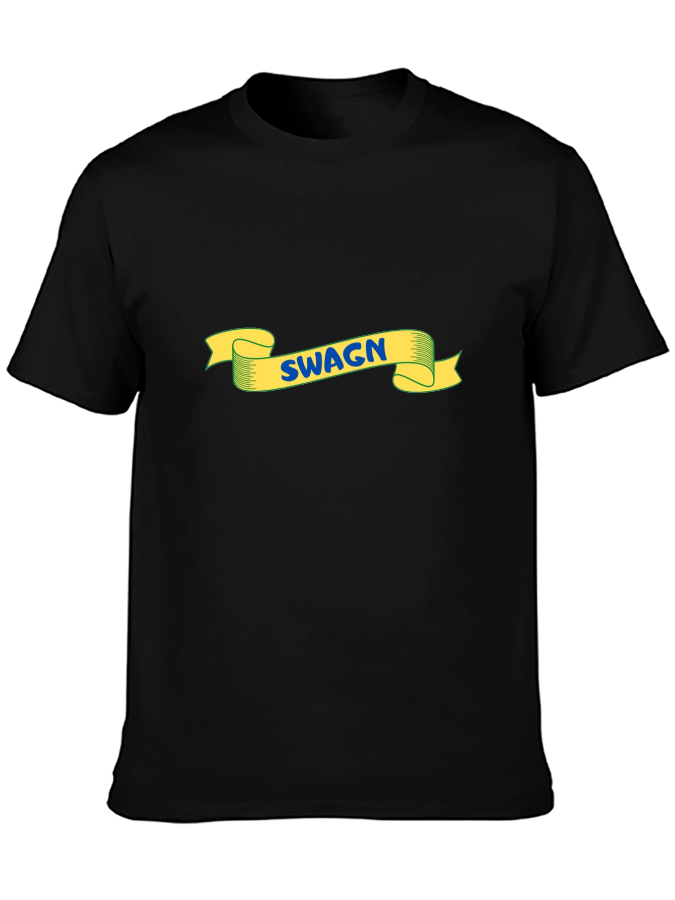 Swagn T-Shirt - Black Crew Neck Tee