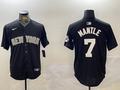 Men's New York Yankees Mickey Mantle #7 Black Game Jerseys