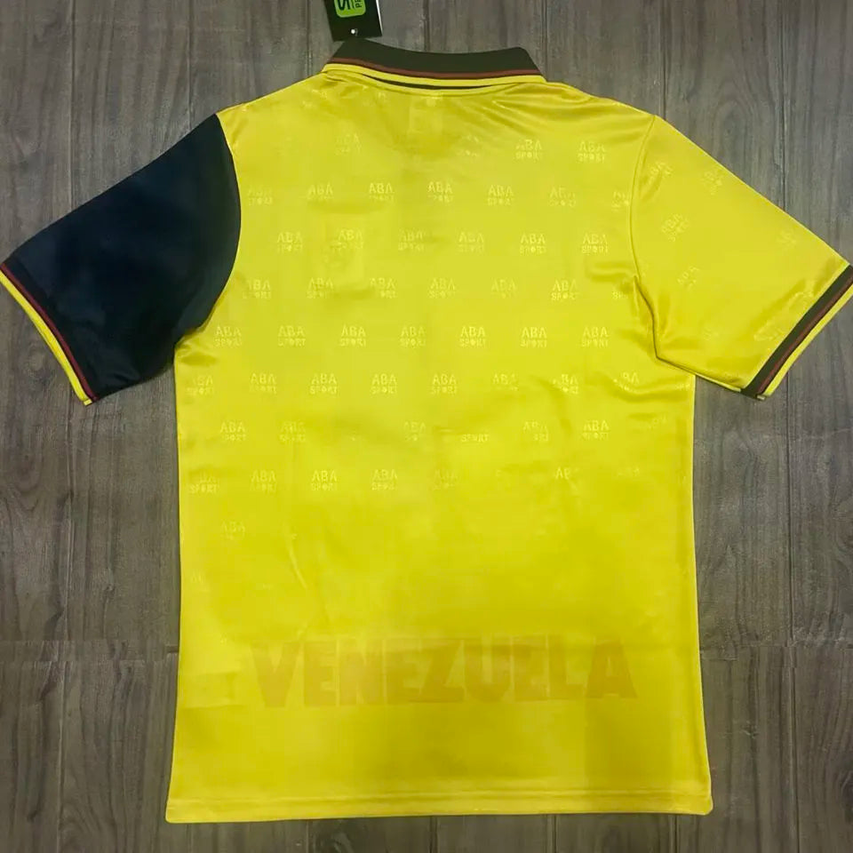 1998 Venezuela Away Yellow Retro Soccer Jersey Back