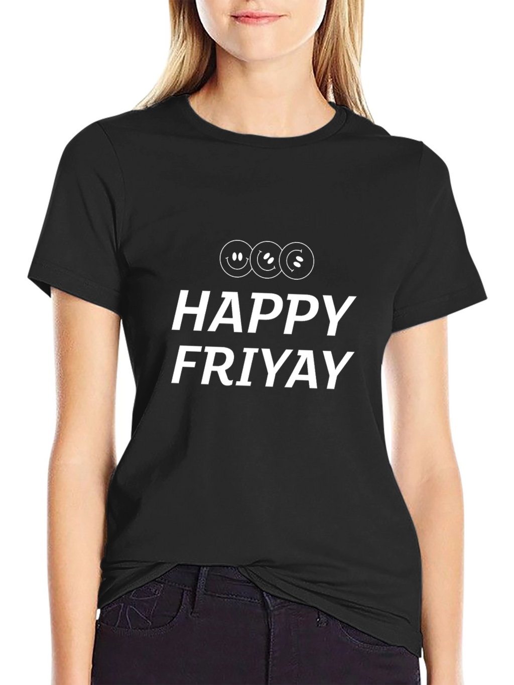 Happy Friyay Black Graphic Tee