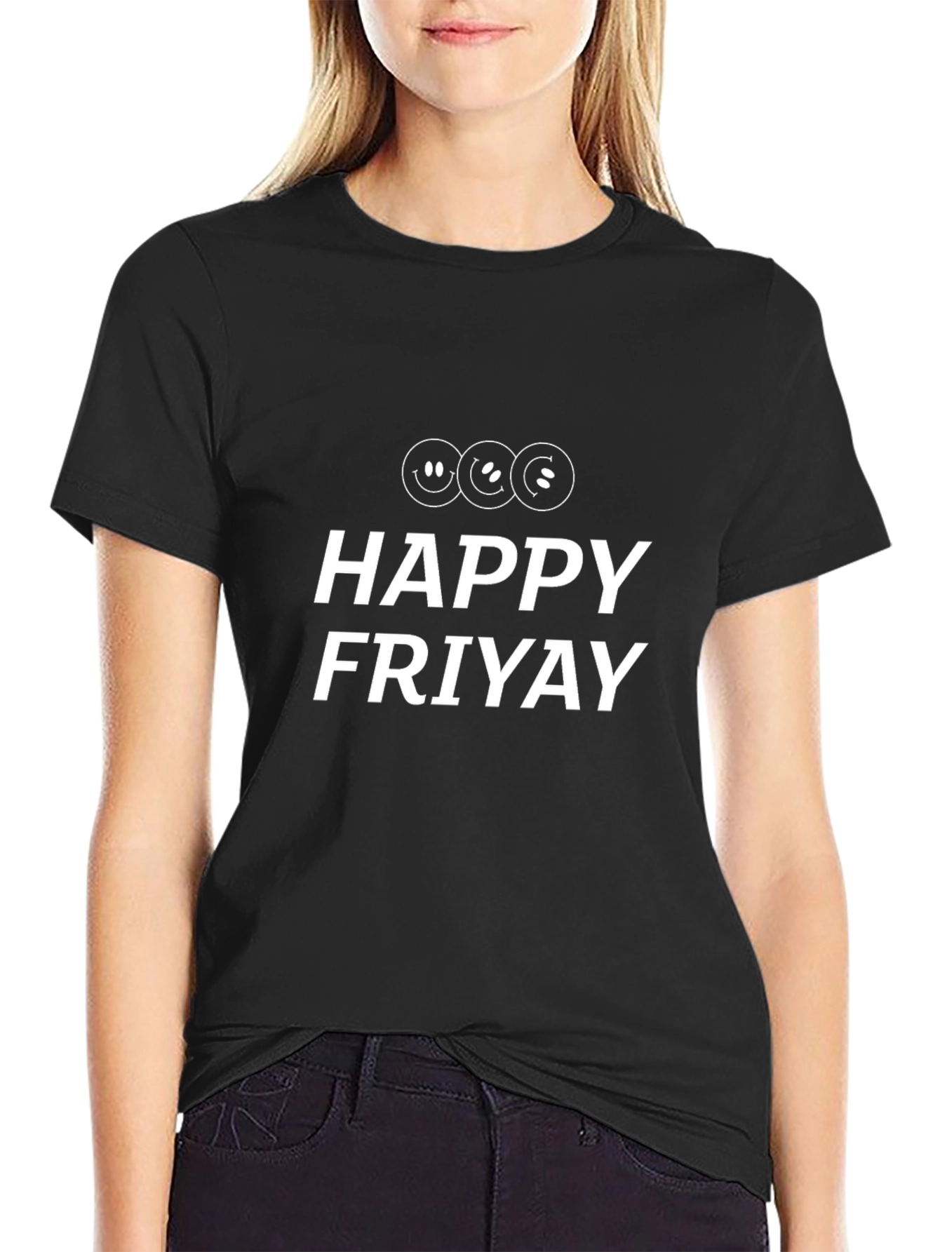 Happy Friyay Black Graphic Tee