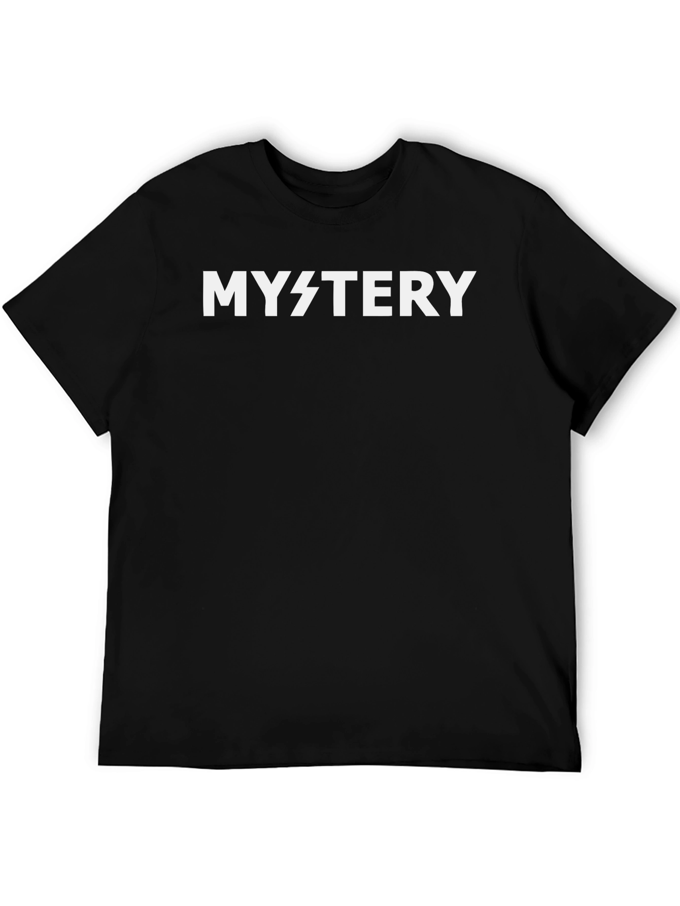 Mystery Graphic Tee - Black Cotton Crew Neck