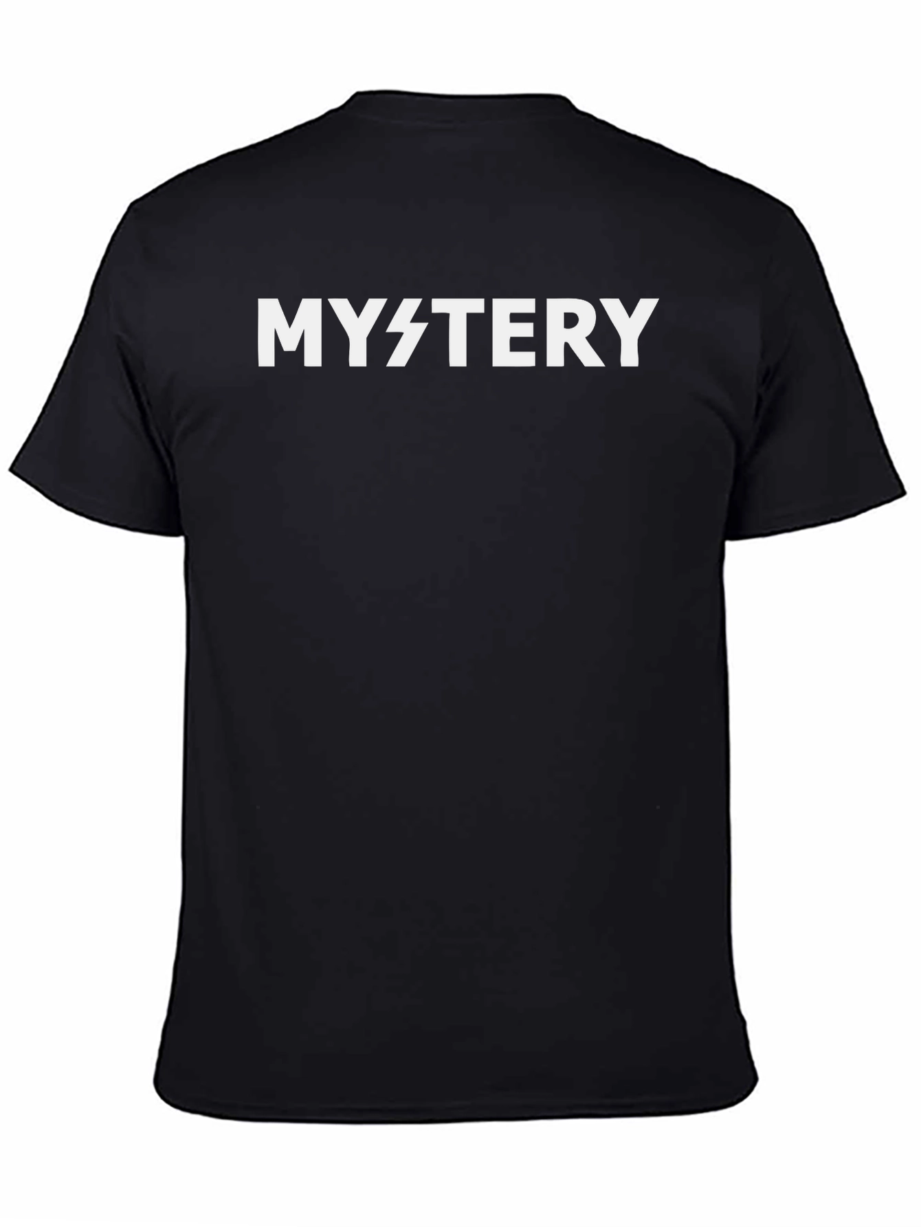 Mystery Graphic Tee - Black Cotton Crew Neck