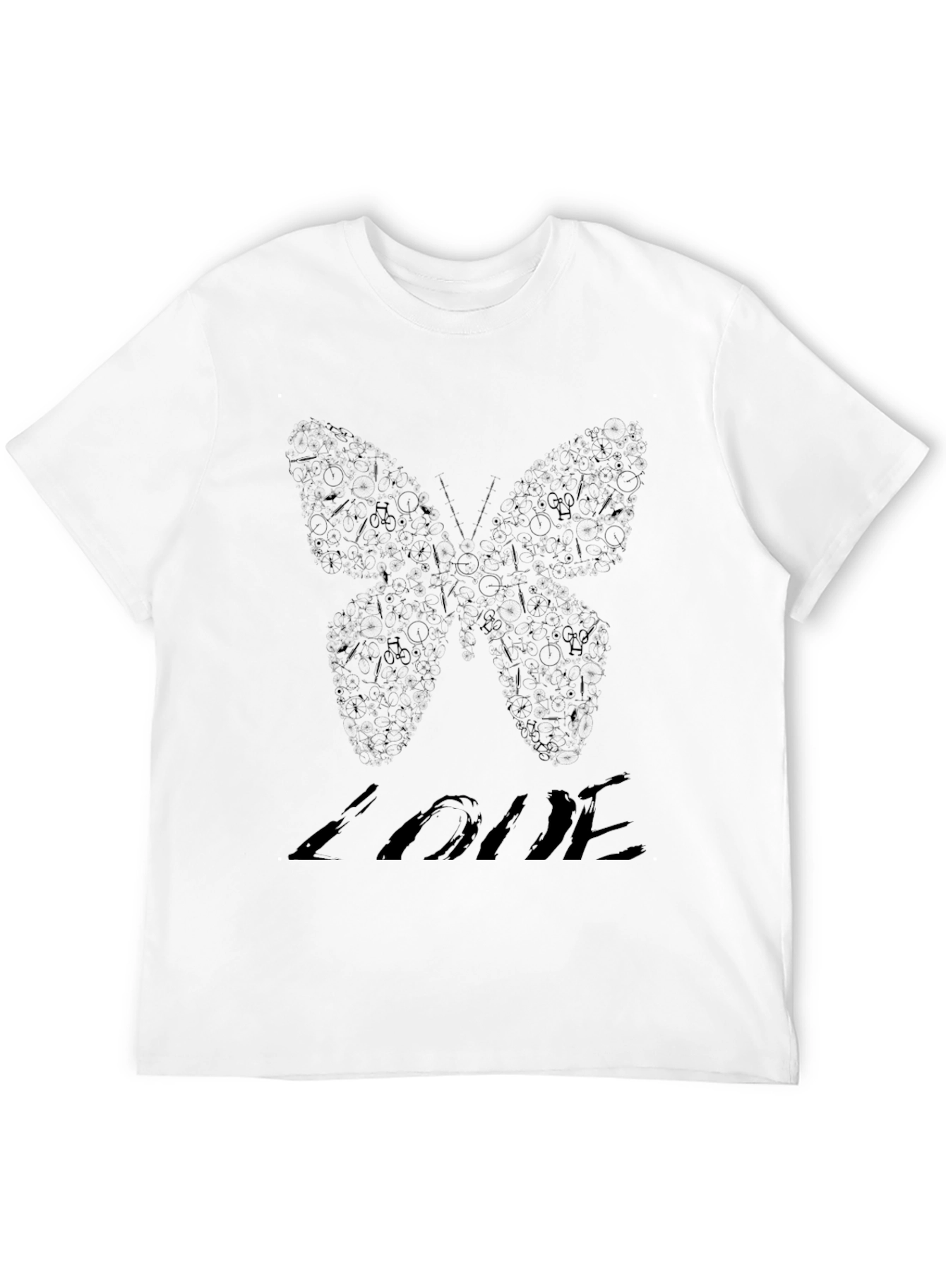 Butterfly Love Graphic Black Tee Shirt