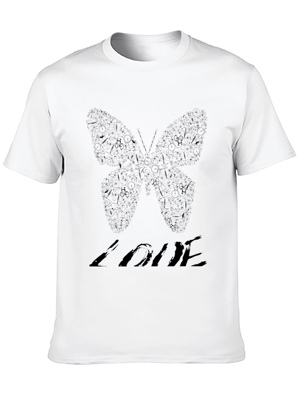 Butterfly Love Graphic Black Tee Shirt