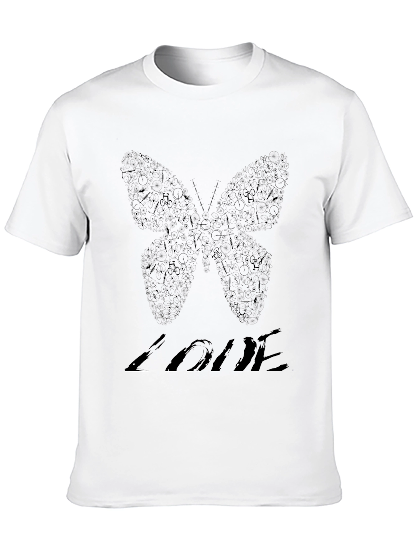 Butterfly Love Graphic Black Tee Shirt