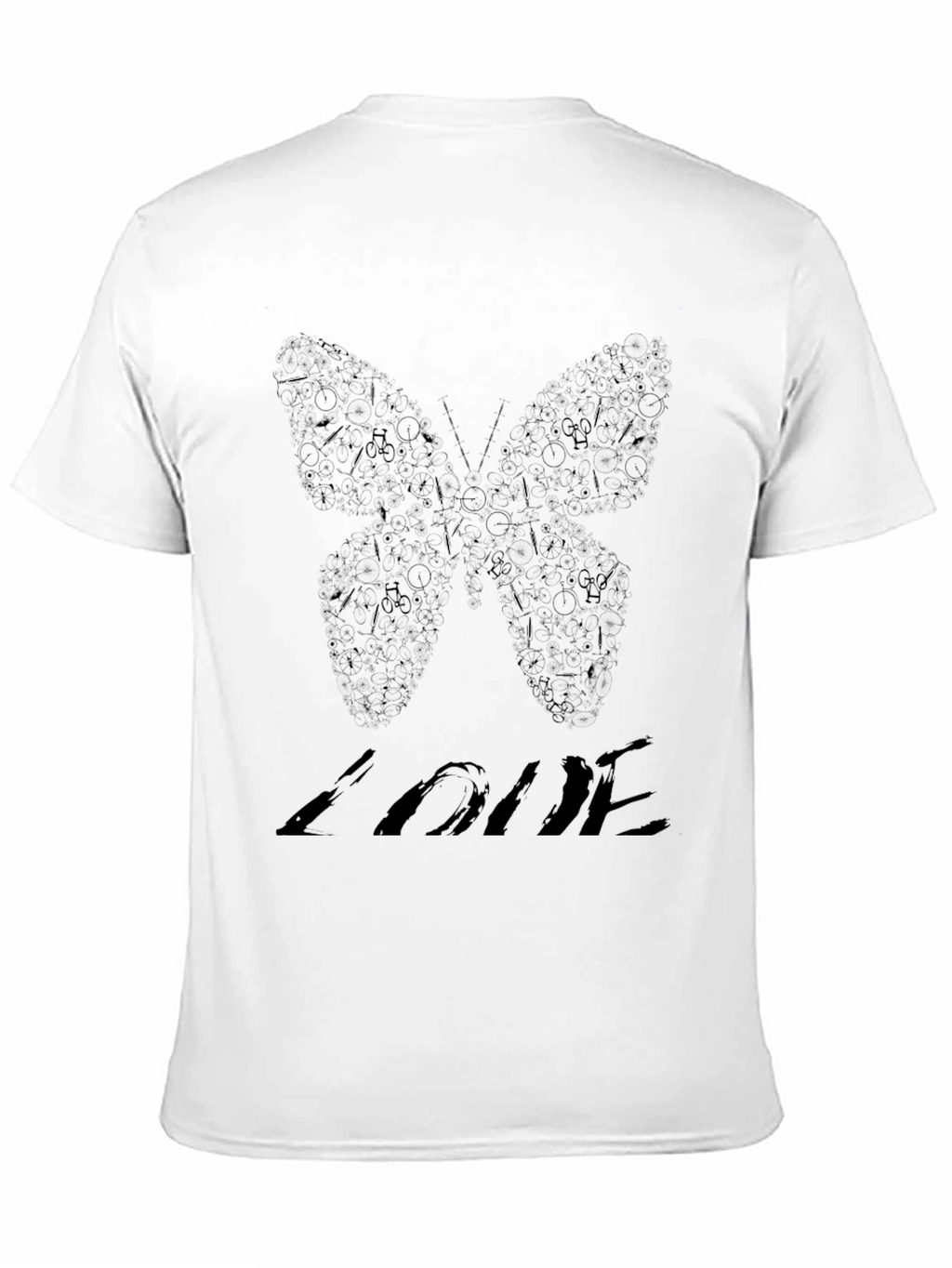 Butterfly Love Graphic Black Tee Shirt