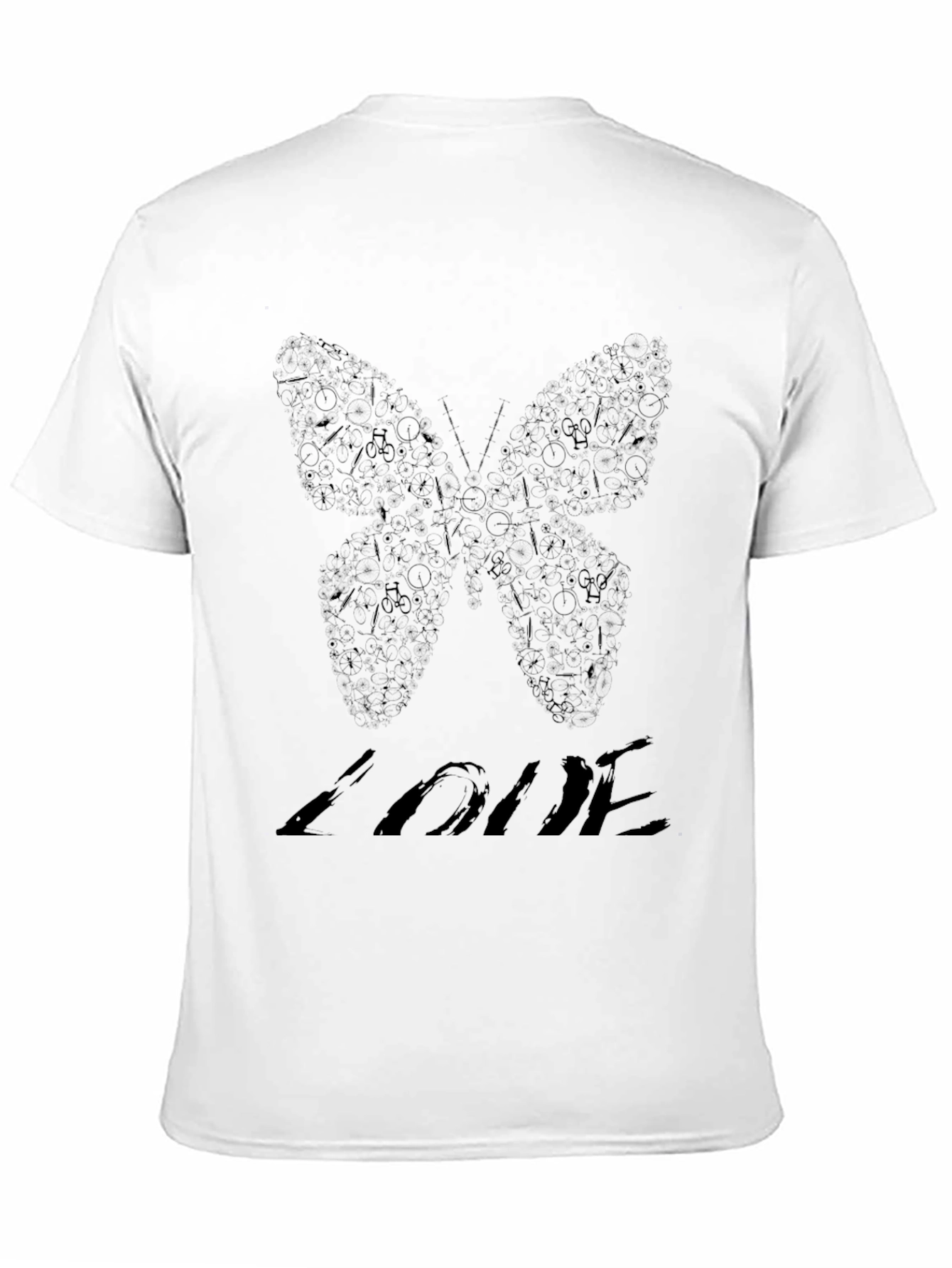 Butterfly Love Graphic Black Tee Shirt